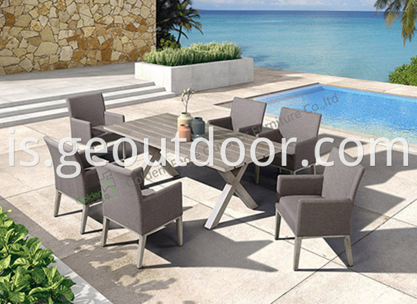 aluminium outside chair and table set